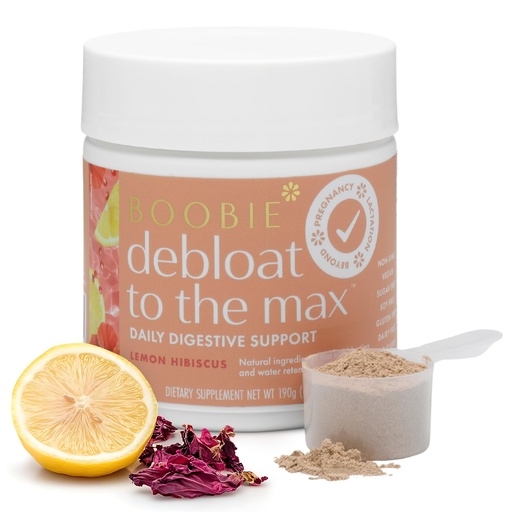 [BRSRAHQYO55R4AA2] Boobie Debloat to the Max | Rapid Debloating for Women & Men | L-Glutamine and Marshmallow Root for Gut Health | Lemon Hibiscus Flavor, 40 Servings