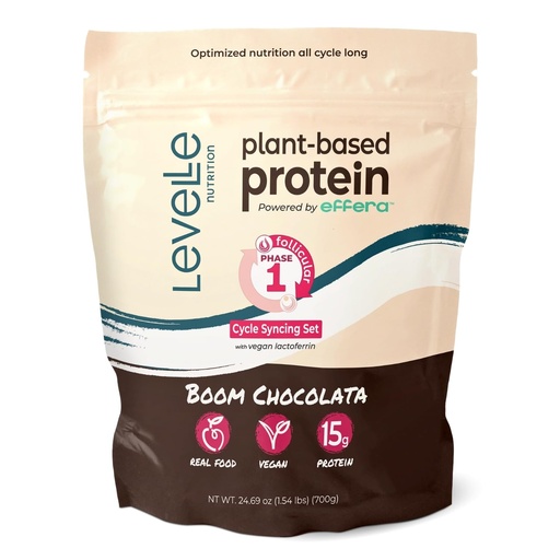 [BRSREGT6BF5AMEQ2] Boom Chocolata Plant-Based Protein Powder - Phase 1: Follicular | Pea & Pumpkin Protein | Iron, Fiber & Vegan Lactoferrin | No Artificial Sweeteners