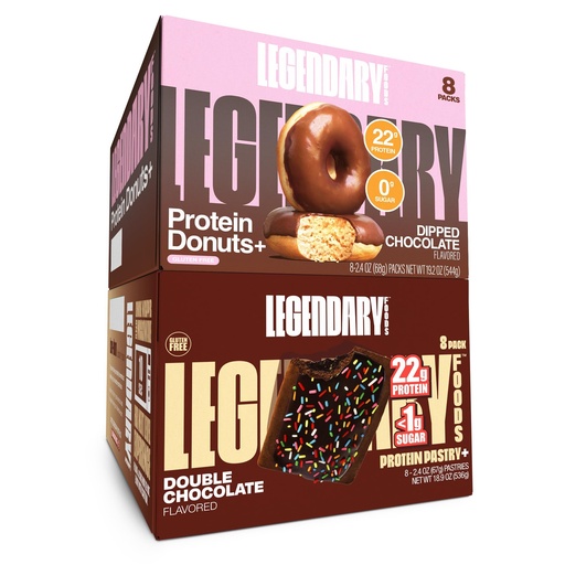 [BRSREAT2OAFAY2Y2] Legendary Foods 22 g Protein Pastry and Donut Bundle 16 Pack - Low Carb Meal Replacement Bar - Gluten Free Protien Snacks - Healthy Keto Snack Box - Low Sugar Energy Bars - Bariatric Diabetic Friendly