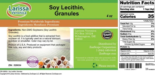 [BRSWGFIROUCW23I3] Soy Lecithin, Granules (4 oz, ZIN: 528634)