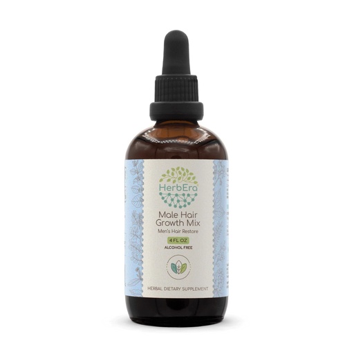 [BRSWYEIPOJ7GC3LH] HerbEra Male Hair Growth Mix B120 Alcohol-FREE Extract, Liquid Drops Natural: Cinnamon Bark, Fo-Ti Root, Saw Palmetto Berry, Burdock Root, Red Sage Leaf, Wild Yam Root. Men’s Hair Restore 4 Fl Oz