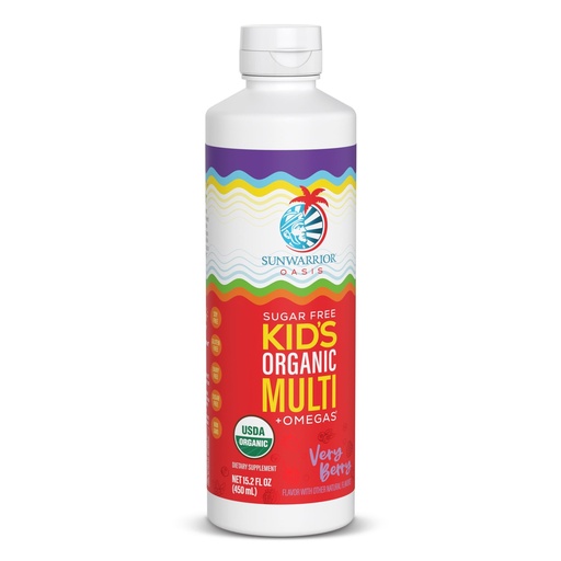 [BRSRGH33C4PWGHY3] Organic Liquid Kids Multivitamin + Omega-3s, Liposomal Absorption, Immune, Brain & Eye Support, USDA Organic, Sugar-Free, Non-GMO Kids Daily Health Formula Plus + Very Berry Flavor, 450ml, 30 Servings