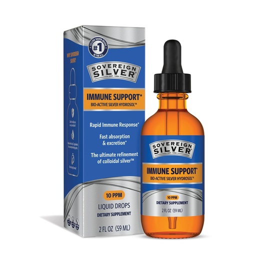 [BRSWIYTYAIHR43TE] Sovereign Silver Immune Support - Colloidal Silver, Bio-Active Silver Hydrosol, 10 ppm, Liquid Dropper, 2 Fl Oz, (59 mL)