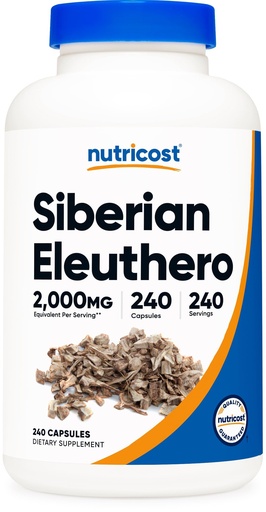 [BRSWG2TRAEFRAFLB] Nutricost Siberian Eleuthero 500mg, 240 Capsules - Eleutherococcus Senticosus - Gluten Free & Non-GMO
