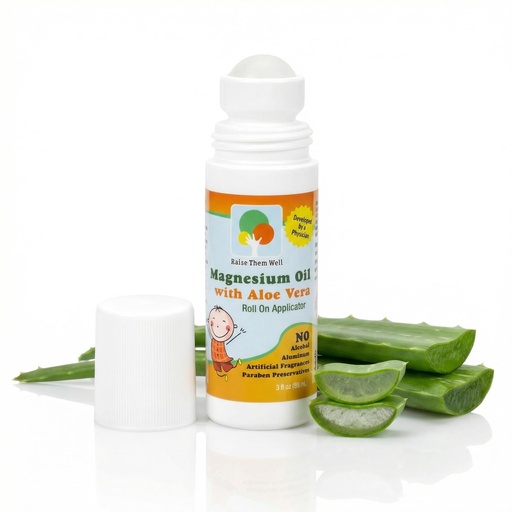 [BRSWKYIZBUJRC2Y7] Magnesium Oil Roll-On for Kids with Aloe Vera for Muscle Relaxation & Joint Relief, Fast-Absorbing Topical, Soothing Formula for Sore Muscles, Tension & Cramps, Natural Calm Support, 3 fl oz