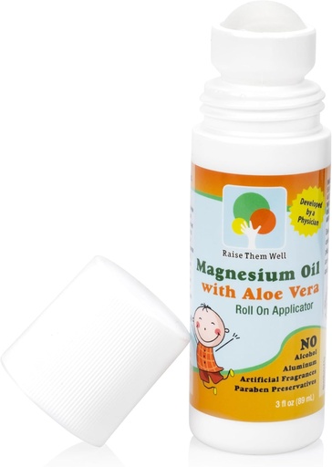 [BRSWKYIZBUJRC2Y7] Magnesium Oil Roll-On for Kids with Aloe Vera for Muscle Relaxation & Joint Relief, Fast-Absorbing Topical, Soothing Formula for Sore Muscles, Tension & Cramps, Natural Calm Support, 3 fl oz