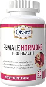 [BRSWYZYYBV5QIDTO] Female Hormone Supplement - Menopause Support Capsules for Women - Womens Hormone Support with Black Cohosh, Red Clover, Blessed Thistle, Wild Yam, & Raspberry - 60 Vegetable Capsules