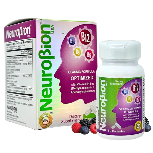 [BRSROBAFAUBQAHTL] Neurobion Optimized Classic Formula B12 Methylcobalamin Dietary Supplement 50 Capsules