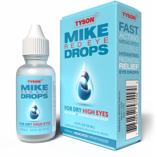 [BRSRAAD6CF7B6DIV] Tyson 2.0 Mike Red Eye Drops – Max Strength Redness Relief & Lubricant for Dry High Eyes, Fast-Acting Cooling Relief for Itchy & Irritated Red Eyes, 0.5 fl oz (15mL)