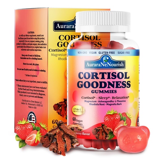 [BRSRAFQBCB4BGALX] Cortisol Supplements for Hormone Harmony, 17-in-1 Cortisol Gummies for Women & Men Cortisol Reducer with Ashwagandha, Rhodiola Rosea, Holy Basil, Valerian Support Stress Relief & Cortisol Balance