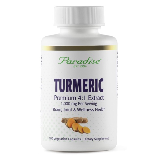 [BRSWYA35OZYGKCYU] Paradise Organic Turmeric Rhizome 4:1 Extract, Active Whole Spectrum Extract, Super Potent, Ultra Pure, Vegan, Non-GMO, Gluten Free, 90 Vegetarian Capsules
