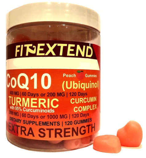 [BRSRAA32BV6G2A35] COQ10 200mg Ubiquinol & Turmeric Gummies 1000mg 120 Days Peach Turmeric Gummies Anti-Aging Extra Strength Curcumin Antioxidant Formula Extra Strength Unisex