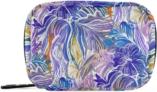 [BRSRMZDRAQHRUHIZ] Pill Case Floral Flowers Pill Box 7 Day Pill Case Bag Ticketser Bag עם Zipper Portable Weekly Case Size עבור תוסף ויטמין