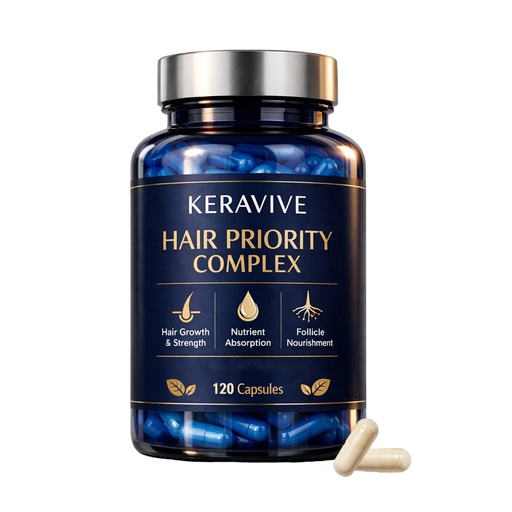 [BRSRGC3RBENRAG3P] Keravive Hair Priority Complex with Biotin Collagen Keratin, Hair Growth Vitamins for Men and Women -Biotin, Vitamin C & Zinc, SupportHair Growth, 120 Count