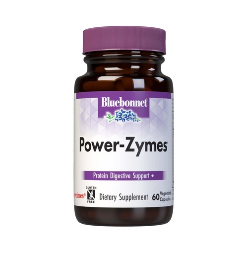 [BRSWIYQZCN4GCFQ5] Bluebonnet Nutrition Power-Zymes, Protein Digestive Support*, Soy-Free, Gluten-Free, Dairy-Free, 60 Vegetable Capsules, 60 Servings
