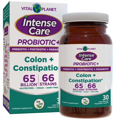 [BRSRAFD4DICAYYLJ] Vital Planet - Intense Care Colon & Constipation Probiotics, Prebiotics, Postbiotics, Parabiotics, 4-in-1 Refrigerated Supplement for Adults, 65 Billion CFU, 66 Strains, Digestive and Immune, 30 ct