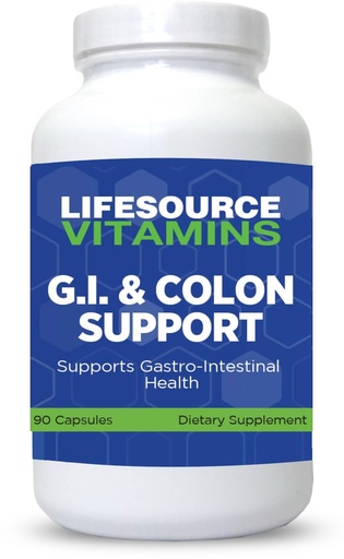 [BRSWYZ3YBYPGCFLZ] LifeSource Vitamins G.I. & Colon Support - Restore Bacterial Flora, Supports Gastro-Intestinal Health - 90 Capsules