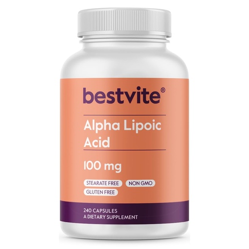 [BRSWIZIOO55WI2T6] BESTVITE Alpha Lipoic Acid 100mg (240 Capsules) - No Stearates - No Flow Agents - Non GMO - Gluten Free