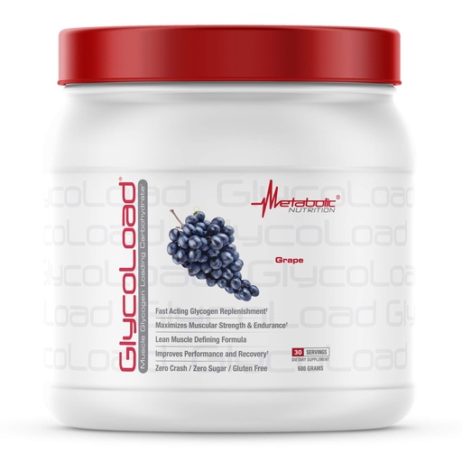 [BRSWKHY7OUPWKFD4] Metabolic Nutrition, Glycoload, 100% Micronized Cyclic Cluster Dextrin Carbohydrate Powder, Muscle Glycogen Loading Carbohydrate, Pre Intra Post Workout Supplement, Grape, 600 gm (30 ser)