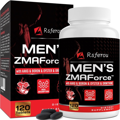 [BRSRE2QDO4PAADYY] ZMAFORCE Supplements for Men — Male Enhancing Supplement for Testosterone Booster*, Energy, Post Workout & Muscle, Zinc Supplements with Magnesium, AAKG, Tribulus Terrestris, 120 Tablets