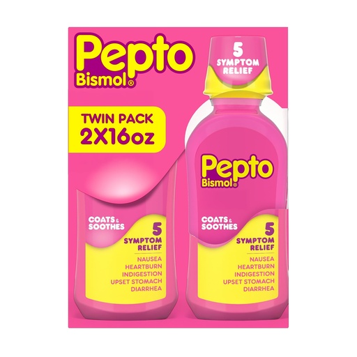 [BRSWIYYHOMCQIF3A] Pepto-Bismol Regular Strength Liquid - Total: 32 oz (16 oz X 2)