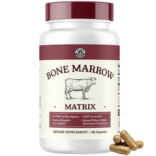 [BRSREHARCECGM3I7] Bovine Bone Marrow Supplement - 100% Grass Fed and Pasture Raised in New Zealand- Freeze Dried, 3rd Party Lab Tested, Non GMO, No Fillers – Supports Collagen, Joint, Bone & Immune Health- 180 Capsules