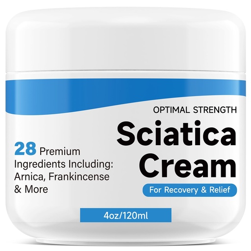[BRSRGBA2AAHR6F3V] Sciatica Relief Cream: Maximum Strength Sciatic Nerve Relief for Lower Back, Hips, Buttocks, Legs and Feet, Sciatica Ease, Large 120ml