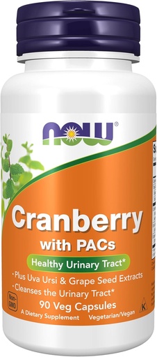 [BRSWIYYPOMNWGFY7] NOW Supplements, Cranberry with PACs, plus Uva Ursi and Grape Seed Extracts 90 Veg Capsules