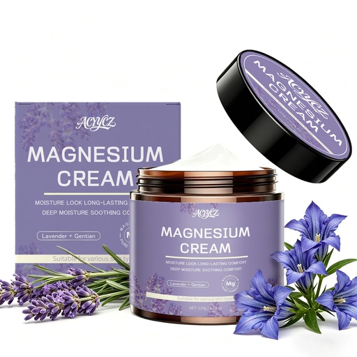 [BRSRGCQ6BVYQKEIU] Topical Magnesium Glycinate Cream, Fast Absorbing Magnesium Rub for Muscle Comfort, Leg Discomfort & Nerve Relaxation, Hydrating Body Butter Balm for Night Calm, Lavender Scented Skin Moisturizer (1)