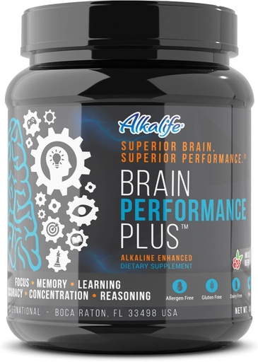 [BRSW2FQ5BYOW2GQ4] Alkalife Brain Performance Plus - esimene leeliseline Nootroopiline, et maksimeerida kognitiivset potentsiaali, suurendada mälu, fookust ja vaimset selgust ning toetada üldist aju tervist - 10oz