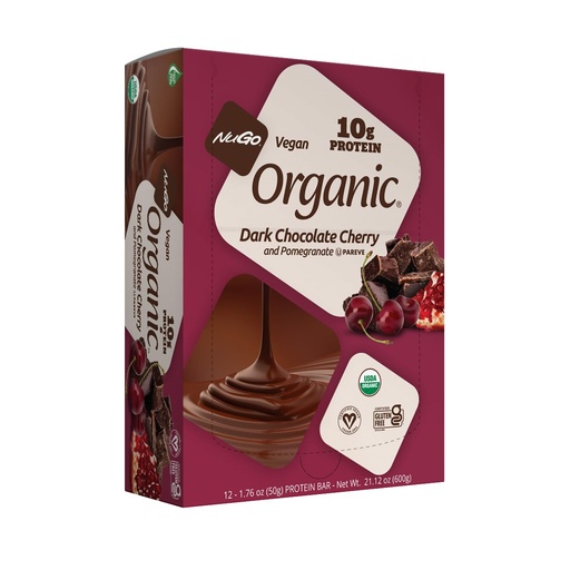 [BRSWIYQMDMNGEHA5] NuGo Organic Chocolate Pomegranate, 10g Vegan Protein, Gluten Free, 12 Count