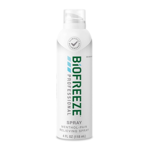 [BRSWKFITCJ6W2AYZ] Biofreeze Professional Menthol Pain Relieving Spray 4 FL OZ Colorless Aerosol Spray for Relief Associated with Sore Muscles, Arthritis, Simple Backaches, and Joint Pain (Packaging May Vary)