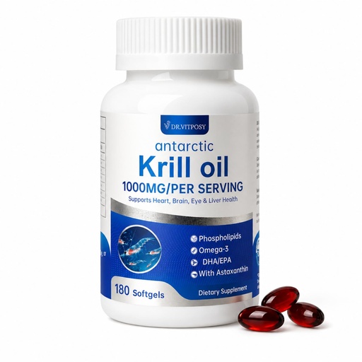 [BRSRGBD2BZ5GOFDA] Antarctic Krill Oil 180 Softgels | 1000mg Per Serving, Omega-3 EPA DHA Choline Astaxanthin & Phospholipids, Mercury Free, No Fishy Aftertaste, Supports Joint, Heart, Brain & Immune Health