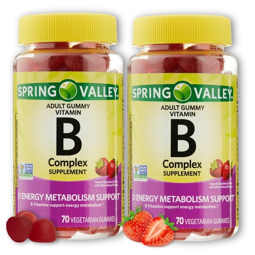 [BRSREGQ2B4JWOCQV] Super B Complex Strawberry Flavor Gummies- Energy Metabolism Support, 70 Count (Pack of 2)
