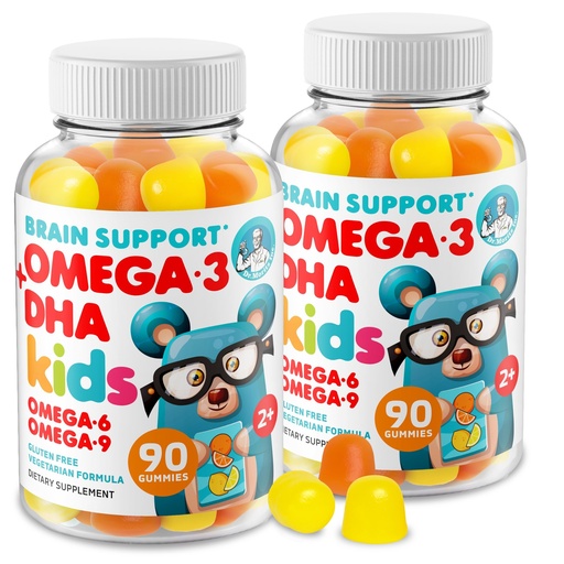 [BRSROAL6DINAGFYZ] DR. MORITZ Omega 3 Kids Gummies (180 Count), Vegan Omega3 Gummies for Kids with No Fish Oil, Vitamins for Brain & Heart Health, Gluten-Free Omega 3 6 9