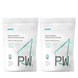 Puori Whey Protein Powder, Bourbon Vanilla - PW1 Pasture-Raised, Grass-Fed Whey Protein Powder Drink Mix containing BCAA Amino Acids - Post-Workout Supplement for Muscle Gain & Recovery - 60 Servings