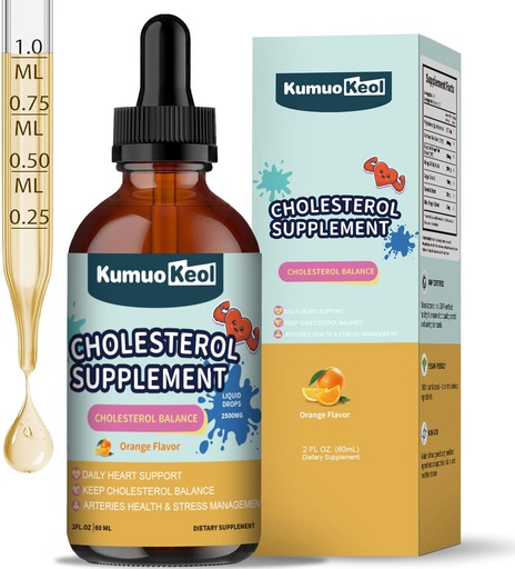 [BRSREGT5BV5QIG33] Cholesterol Support Liquid Drops, Red Yeast Rice Liquid, Plant Sterols Tincture, Bergamot & Guggul Extract, Heart Health Formula with Enhanced Absorption, Vegan, Non-GMO, 2 Fl Oz