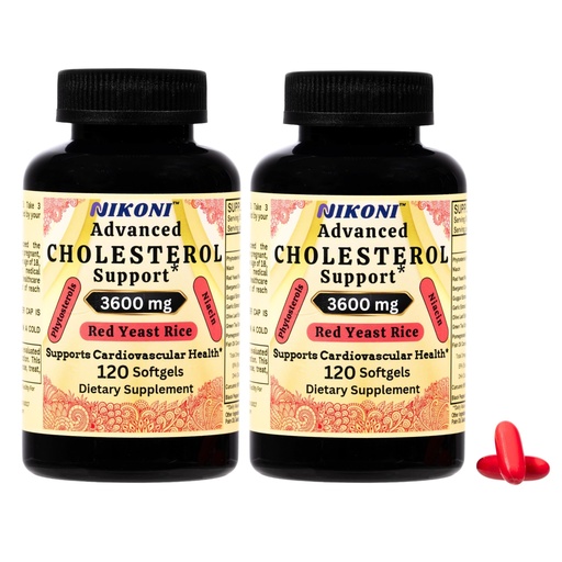 [BRSRAALQPMIRSADL] Nikoni Advanced Cholesterol Support 3600 mg Plant Sterols with 14-in-1 Supplement -240 softgels