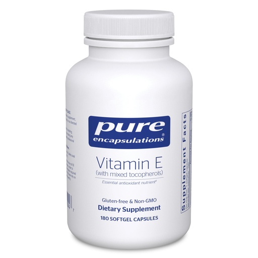 [BRSWIYABDFYBME32] Pure Encapsulations Vitamin E (with Mixed Tocopherols) - Antioxidant Protection & Cellular Function - Contains Mixed Tocopherols - Non-GMO - 180 Softgel Capsules