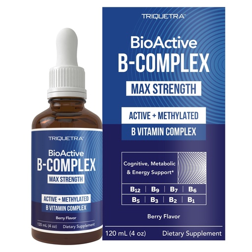 [BRSRAHYYPIPQYEY6] BioActive Vitamin B Complex - Blood Stream Ready, Methylated B Complex - Featuring Methylfolate, 3 BioActive Forms of B12, BenfoPure® B1 & Pantesin® B5 - 12 B Vitamins in Clinical Doses - Liquid 4 oz