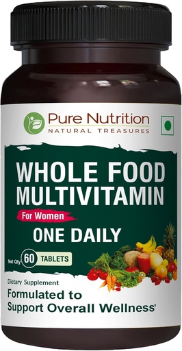[BRSWYCAEPIBRO3LL] Pure Nutrition Whole Food Multivitamin for Women | 60 Tabs | One-A-Day | 100% RDA | 24 Natural Vitamins and Minerals | All Natural Plant Based Women's Multivitamin | 2 Months Supply
