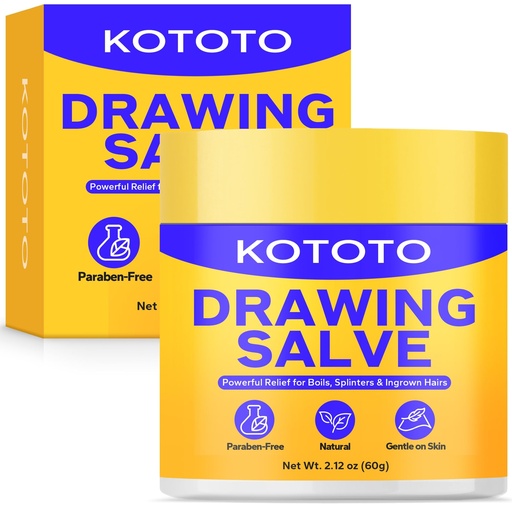 [BRSREHT3OUJWAAAY] Kototo Naturals Drawing Salve Ointment for Boil & Cyst Removal, Deep Ingrown Hair, Splinter Remover, Bee Sting, Mosquito Itching, Poison Ivy, Gentle Ingredients for Skin (2.12 Oz)