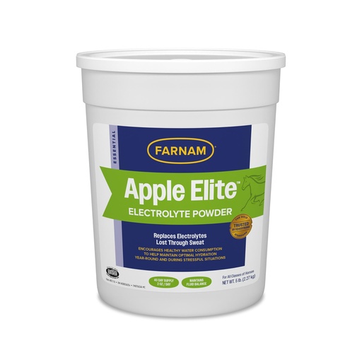 [BRSWIYIRCV6BUGTE] Farnam Apple Elite Horse Electrolytes Powder Supplement, Replaces Vital Minerals, Encourages Hydration, Sugar-Free, Contains Sodium, Potassium, Calcium & Magnesium, Apple Flavored, 5 lb
