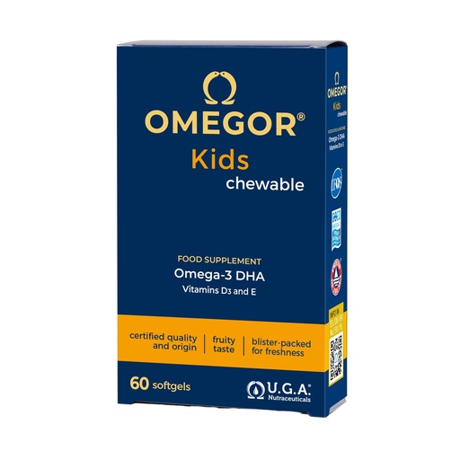 [BRSWKEAAOZ5WKGDO] Omegor Kids Capsules | 250mg of Omega-3 DHA for Children | Exquisite Soft Capsules, in Fish Jelly, sweetened and chewable | Taste All Fruits, 60 CPS