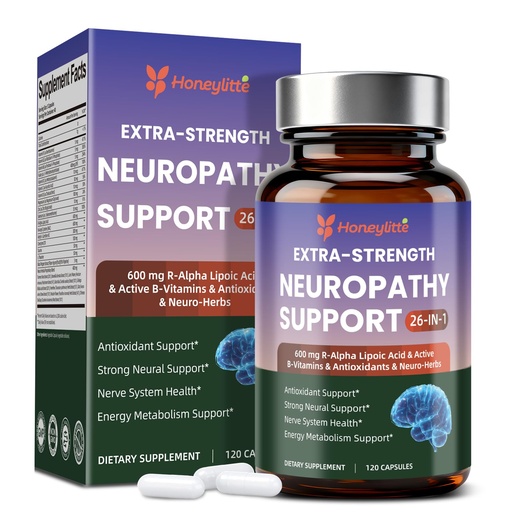 [BRSRGYYEAAFQYALZ] Alpha Lipoic Acid Neuropathy Supplements - with 600mg R-Alpha Lipoic Acid, NAC, ALC, Active Vitamin B12 B1 B2 B6, Magnesium - for Nerve Heath, Liver Detox, Antioxidant & Mental Support