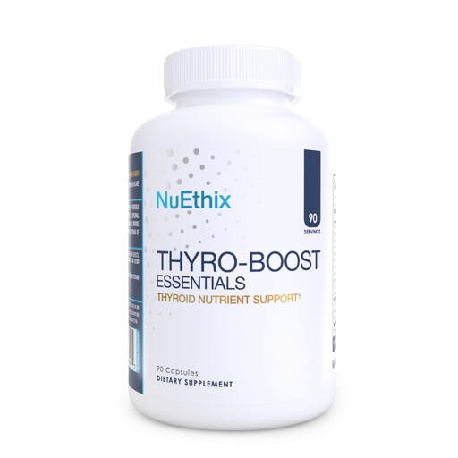 [BRSW22Q6OQCAMGT5] NuEthix Formulations Thyro-Boost Essentials, Non-Glandular Support to Assist with Optimal Thyroid Function, 90 Capsules