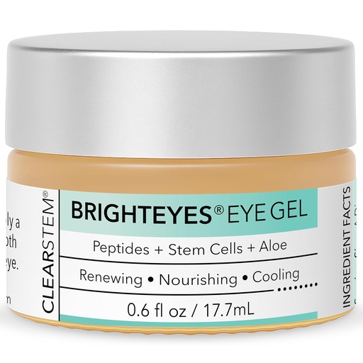 [BRSWYAA6BB7W2FA3] CLEARSTEM - BRIGHTEYES - Eye Gel - Nourishing Eye Cream - Lip Renewal - Cooling Gel - Stem Cells Blend - Peptides, Collagen, Aloe Vera - Gluten Free - Beauty, Self Care, Skin Care - 0.6 fl oz