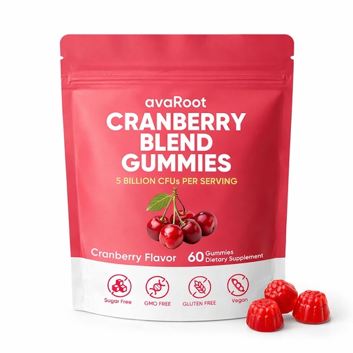 [BRSRGAL7OQFG22TF] avaRoot Cranberry Blend Gummies - Women's Balanced pH, Cranberry & Probiotic Formula with Vitamin C for Women’s Wellness & Urinary Tract Support - 60 Gummies
