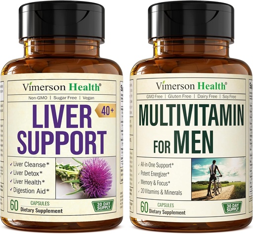 [BRSRAYLYCF6WOETL] Liver Cleanse Detox & Repair Milk Thistle Supplement & Multivitamin for Men - Complete Mens Multivitamins & Multiminerals with Vitamin A, C, D, E, B12, Zinc, and More Vitamins for Men