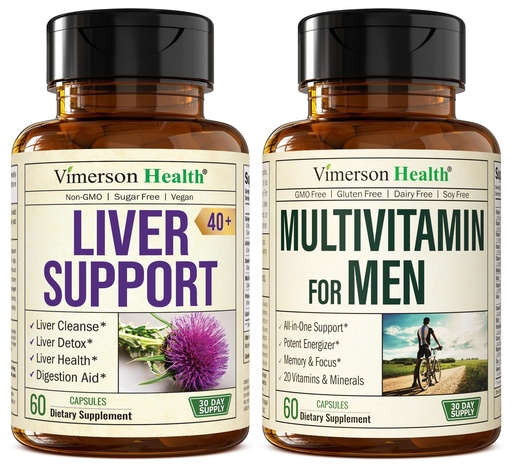 [BRSRAYLYCF6WOETL] Vimerson Health Liver Cleanse Detox & Repair Milk Thistle Supplement & Multivitamin for Men - Complete Mens Multivitamins & Multiminerals with Vitamin A, C, D, E, B12, Zinc, and More Vitamins for Men